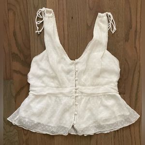 L White Abercrombie “Baby girl” Top